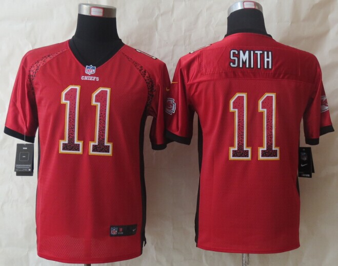 Nike Chiefs 11 Smith Drift Red Game Youth Jerseys