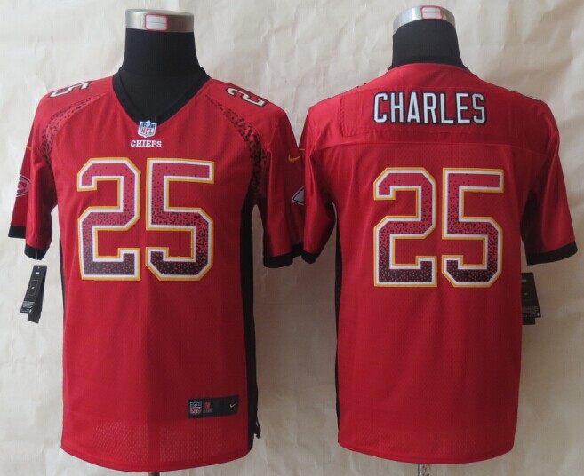 Nike Chiefs 25 Charles Drift Red Game Youth Jerseys