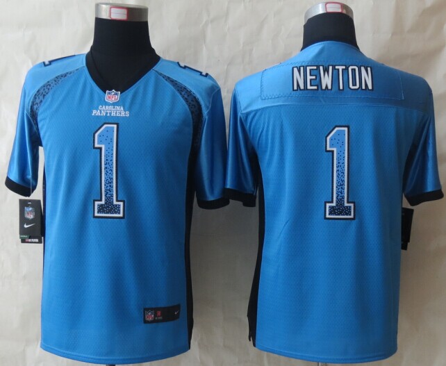 Nike Panthers 1 Newton Drift Blue Game Youth Jerseys