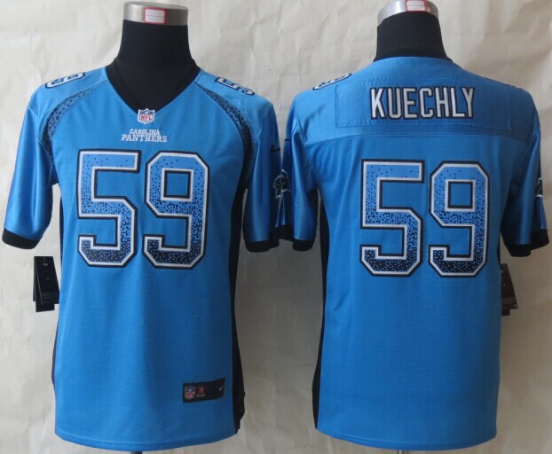 Nike Panthers 59 Kuechly Drift Blue Game Youth Jerseys